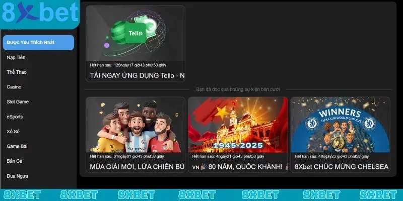 Khuyến mãi 8xbet mang đến những trải nghiệm tuyệt vời nhất