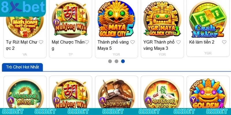 Sảnh nổ hũ TP Điện tử được yêu thích tại nhà cái 8xbet